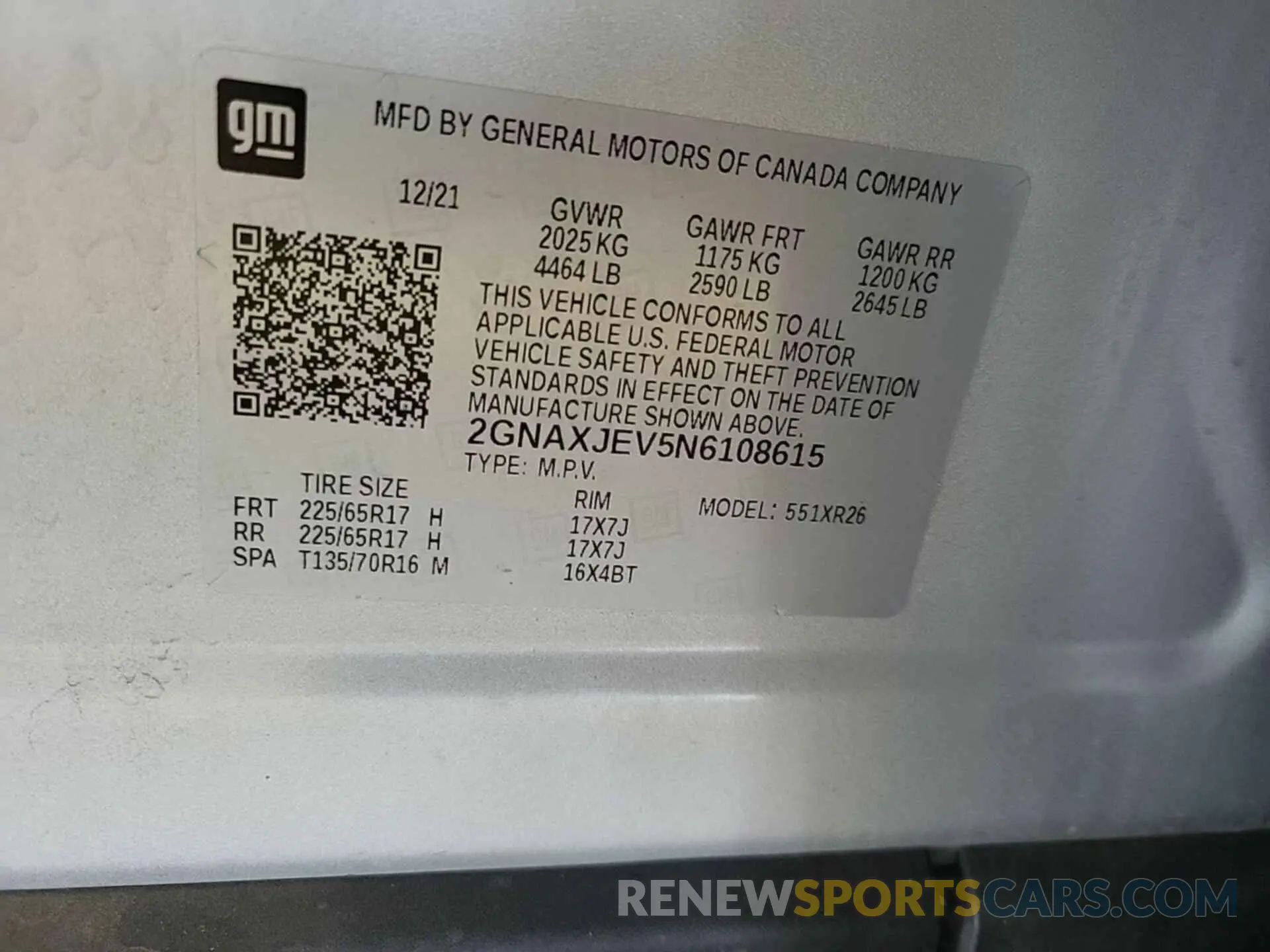 20 Photograph of a damaged car 2GNAXJEV5N6108615 CHEVROLET EQUINOX 2022