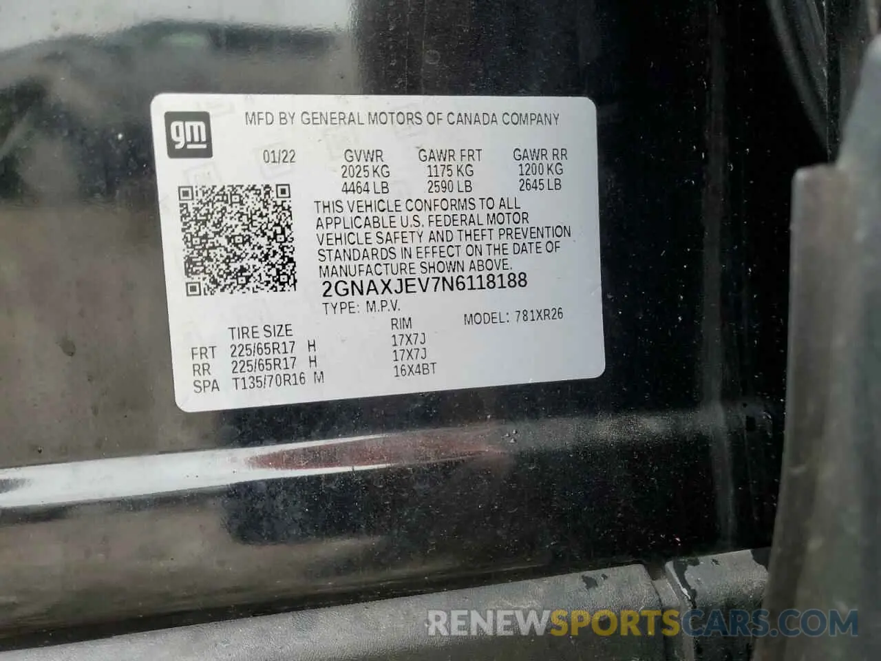 13 Photograph of a damaged car 2GNAXJEV7N6118188 CHEVROLET EQUINOX 2022