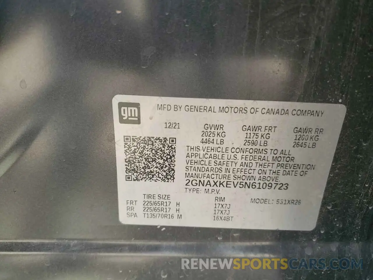 13 Photograph of a damaged car 2GNAXKEV5N6109723 CHEVROLET EQUINOX 2022