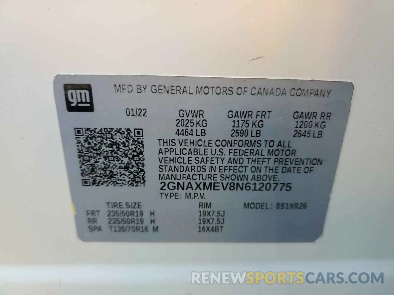13 Photograph of a damaged car 2GNAXMEV8N6120775 CHEVROLET EQUINOX 2022