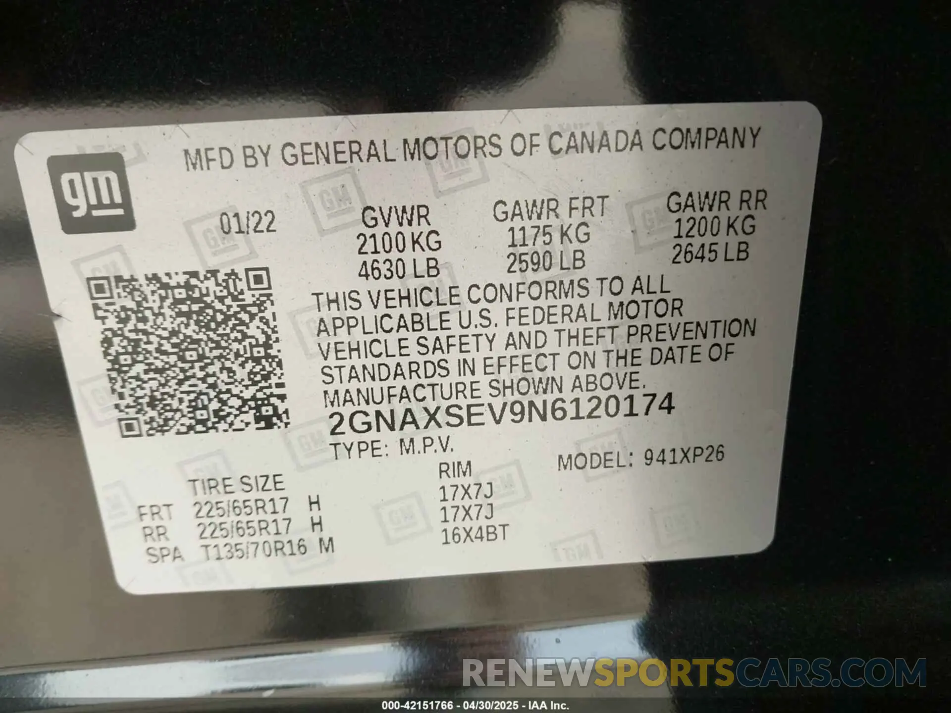 9 Фотография поврежденного автомобиля 2GNAXSEV9N6120174 CHEVROLET EQUINOX 2022