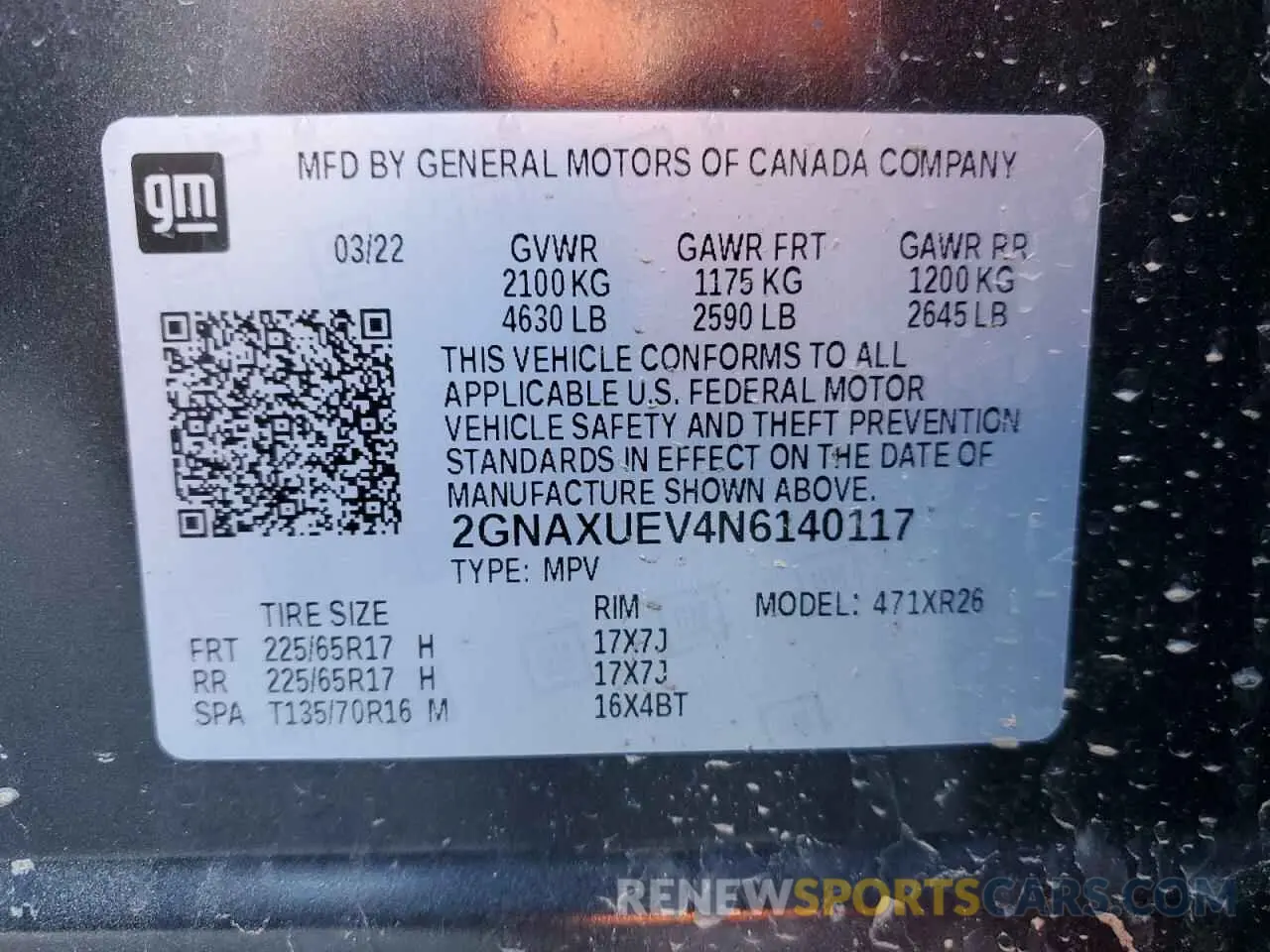 15 Фотография поврежденного автомобиля 2GNAXUEV4N6140117 CHEVROLET EQUINOX 2022