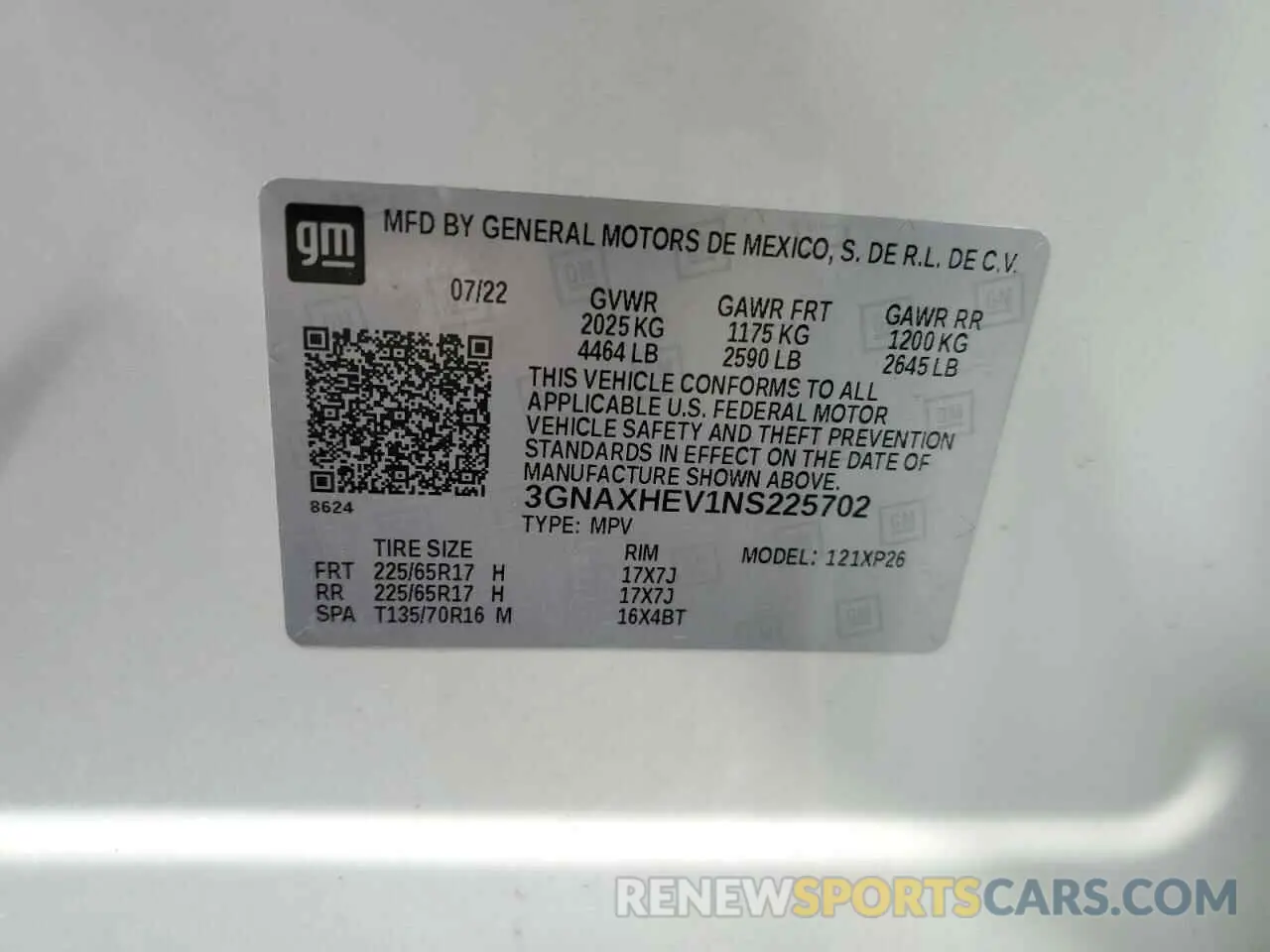 13 Фотография поврежденного автомобиля 3GNAXHEV1NS225702 CHEVROLET EQUINOX 2022