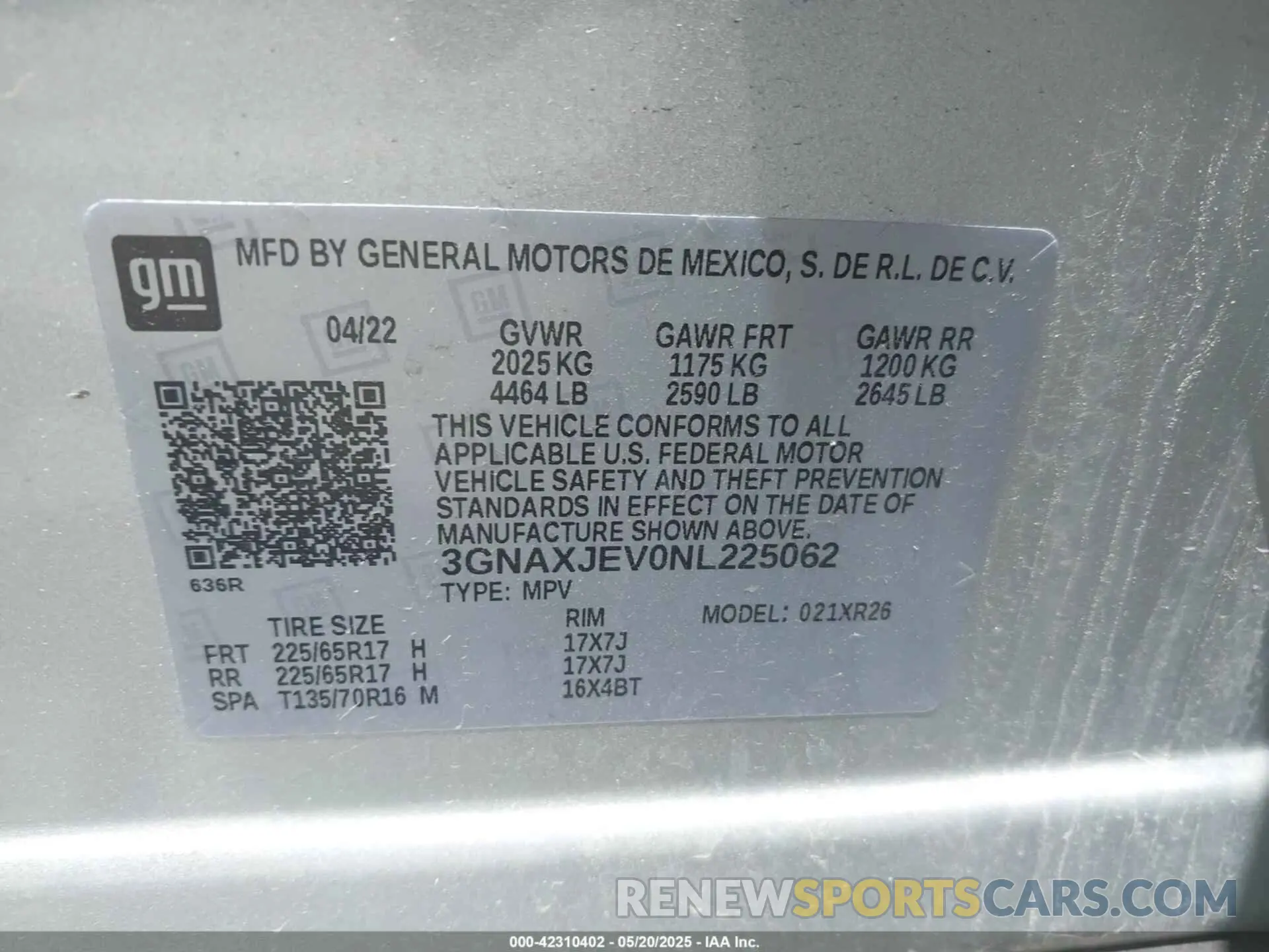 9 Photograph of a damaged car 3GNAXJEV0NL225062 CHEVROLET EQUINOX 2022