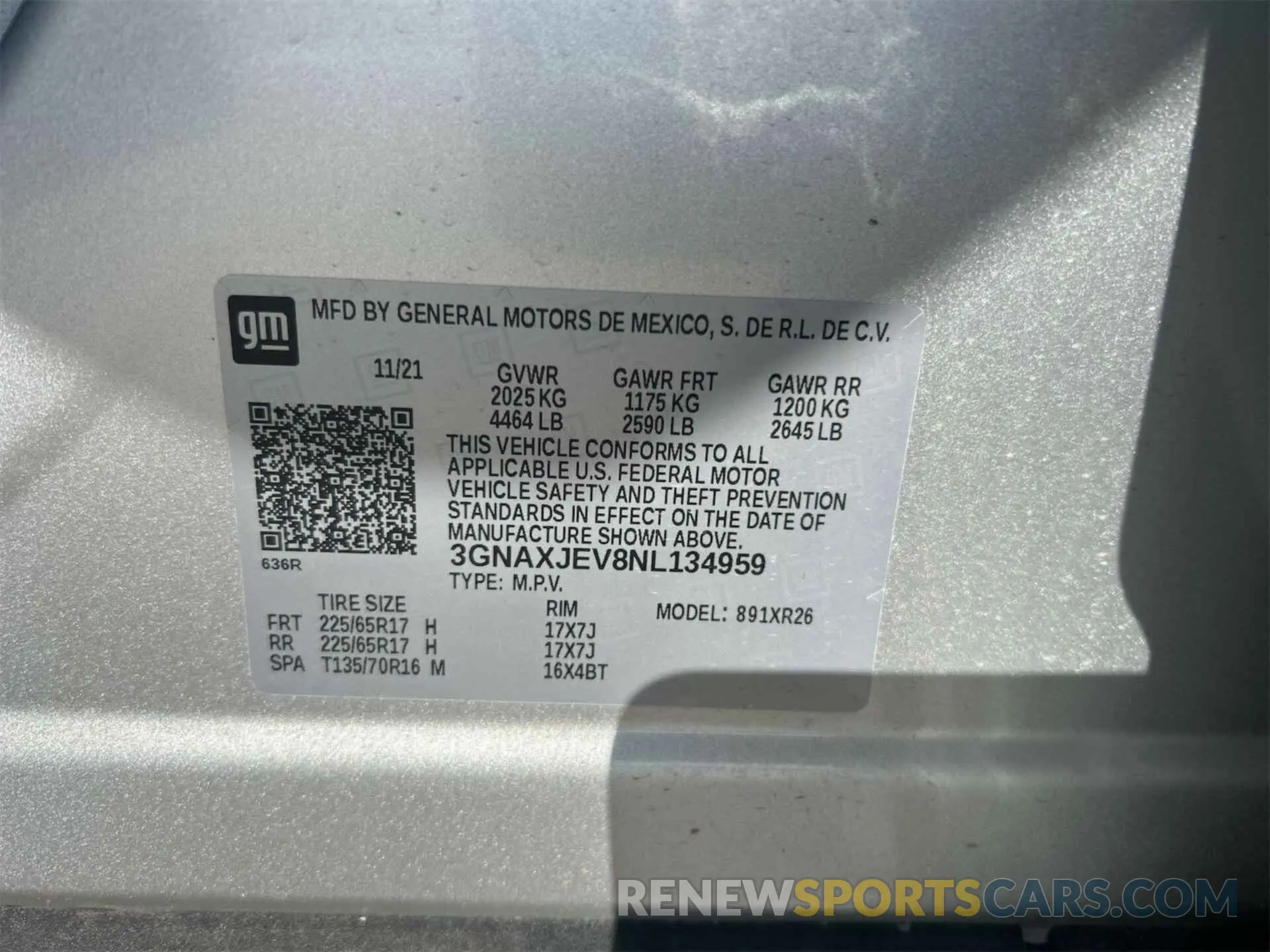 6 Фотография поврежденного автомобиля 3GNAXJEV8NL134959 CHEVROLET EQUINOX 2022