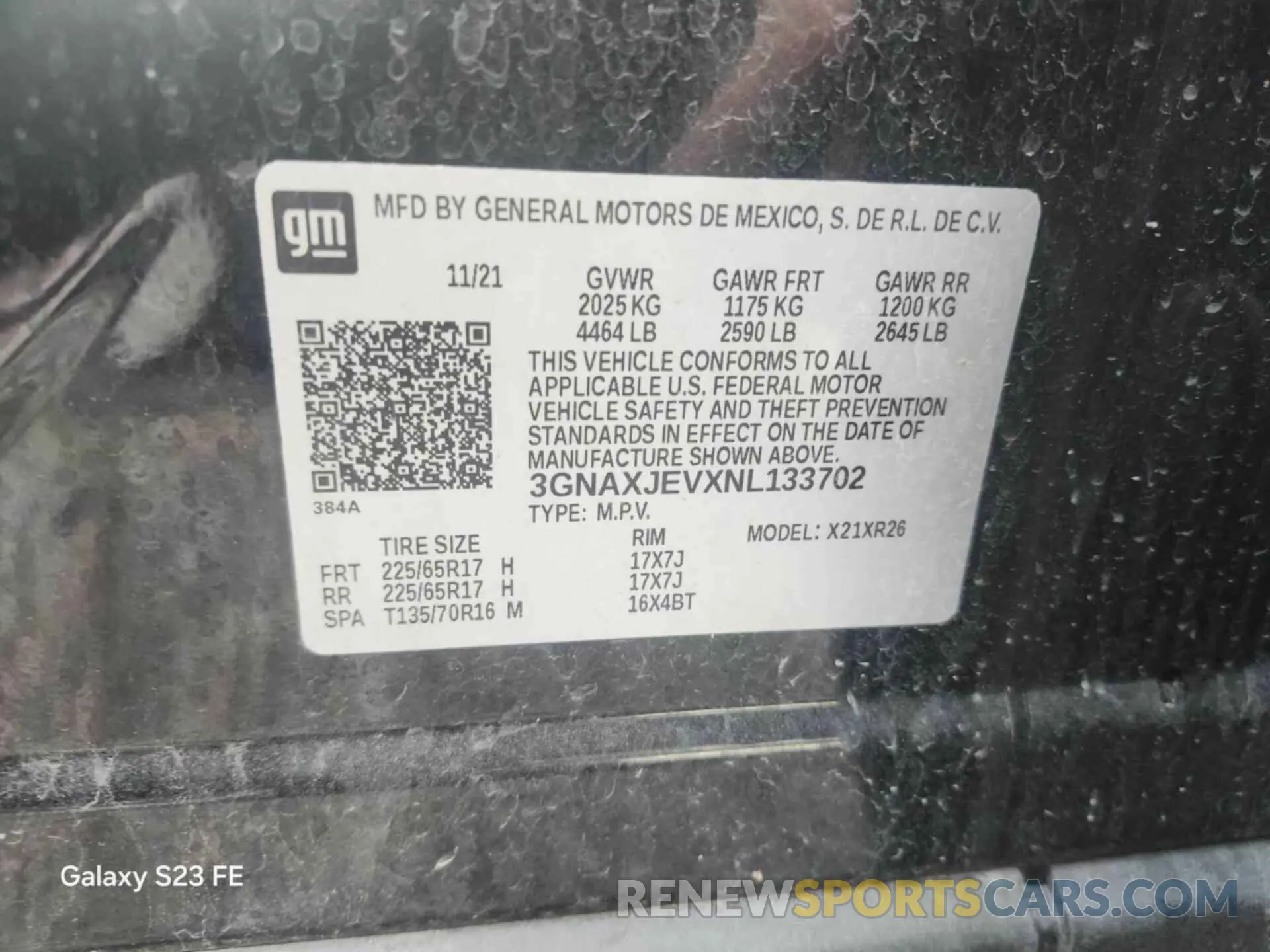 19 Photograph of a damaged car 3GNAXJEVXNL133702 CHEVROLET EQUINOX 2022