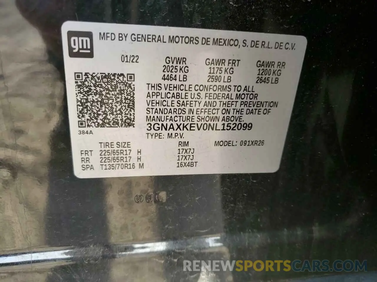 14 Photograph of a damaged car 3GNAXKEV0NL152099 CHEVROLET EQUINOX 2022