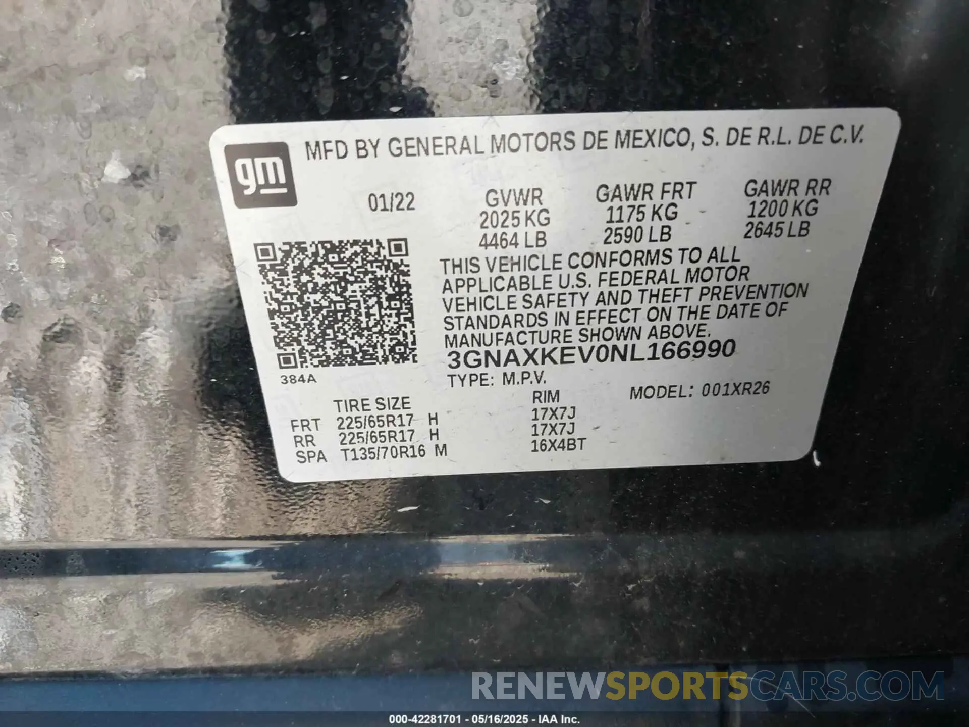 9 Фотография поврежденного автомобиля 3GNAXKEV0NL166990 CHEVROLET EQUINOX 2022