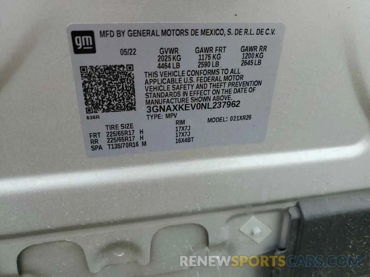 13 Photograph of a damaged car 3GNAXKEV0NL237962 CHEVROLET EQUINOX 2022