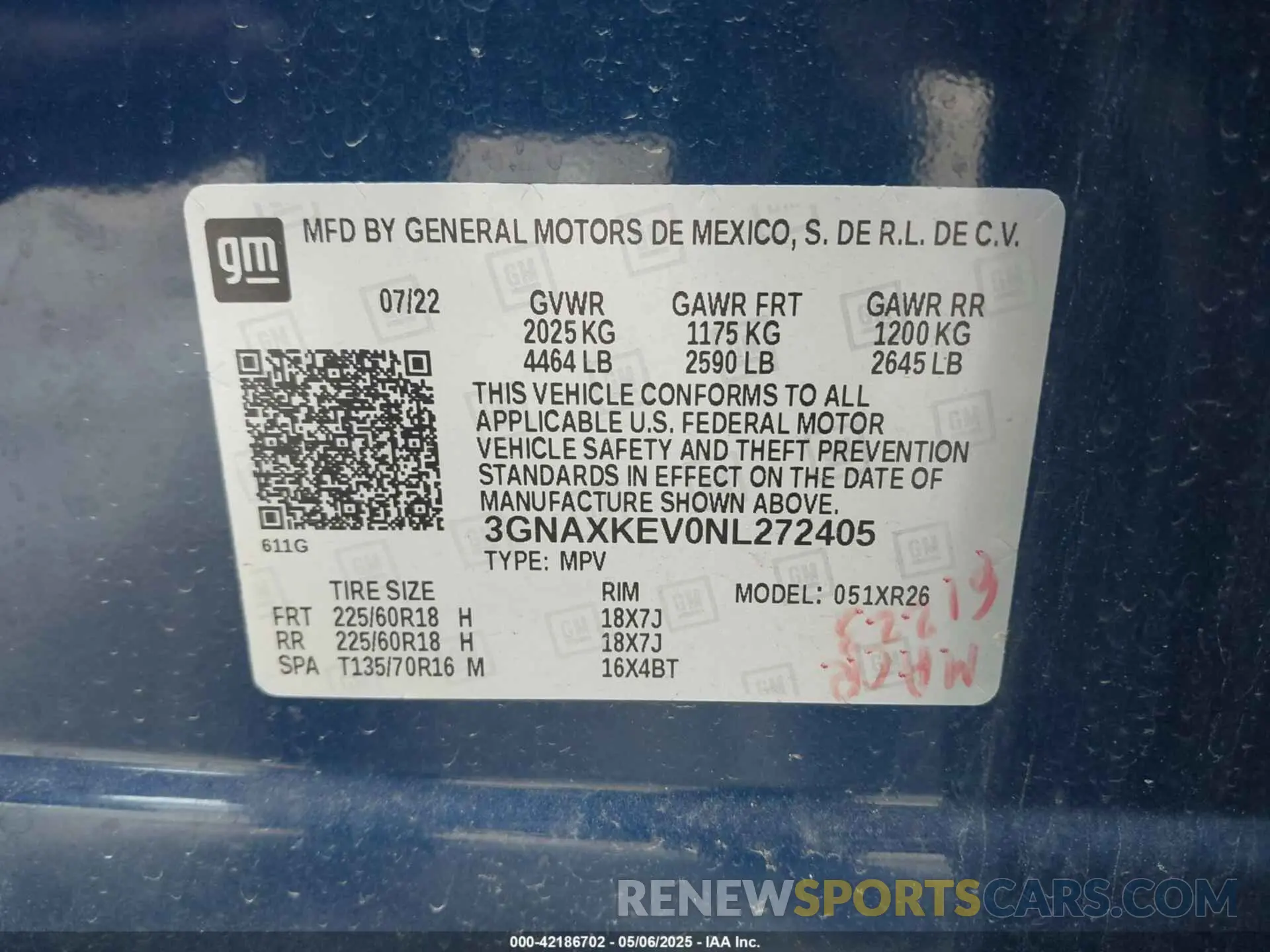 9 Фотография поврежденного автомобиля 3GNAXKEV0NL272405 CHEVROLET EQUINOX 2022