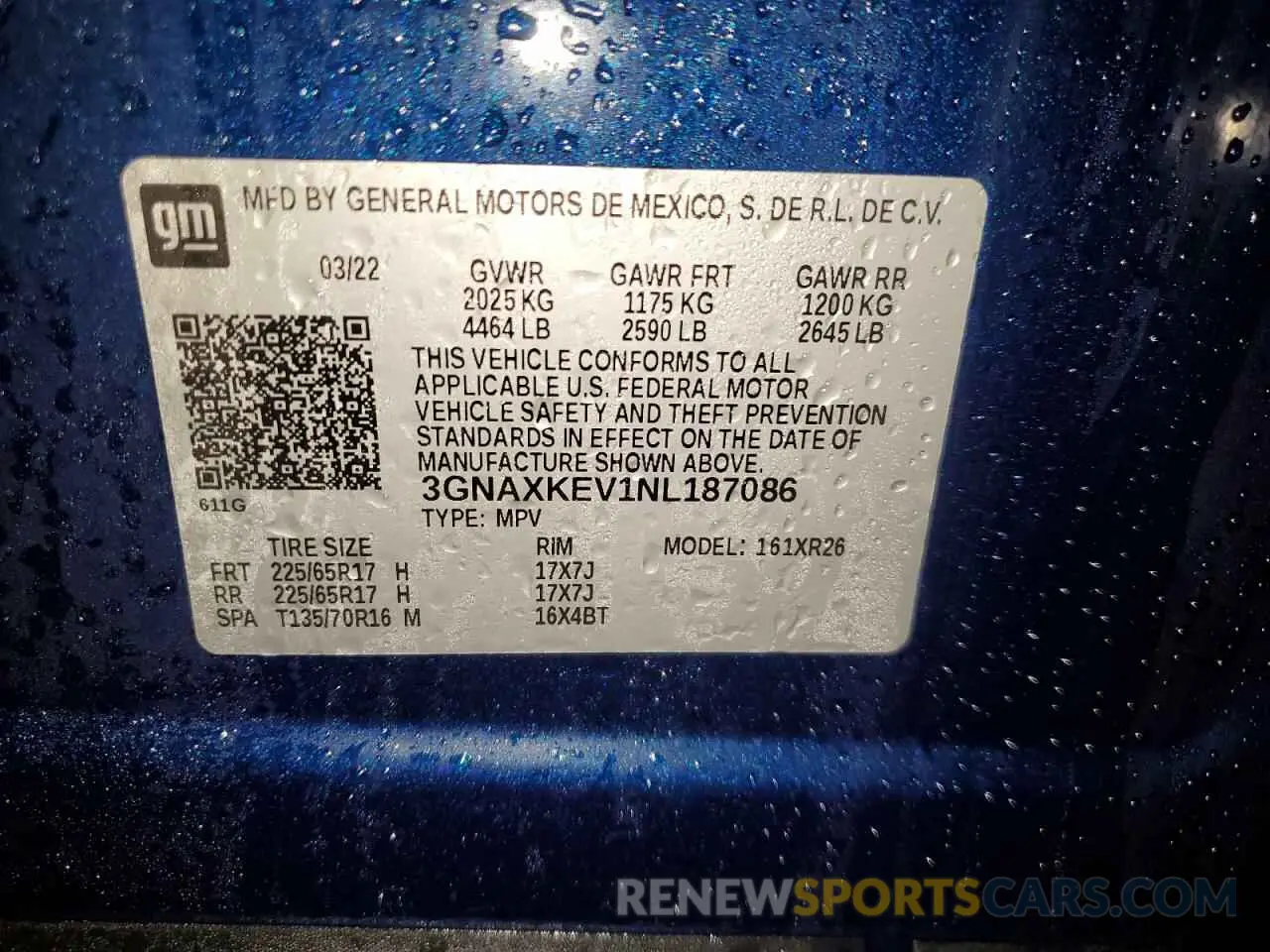 13 Photograph of a damaged car 3GNAXKEV1NL187086 CHEVROLET EQUINOX 2022
