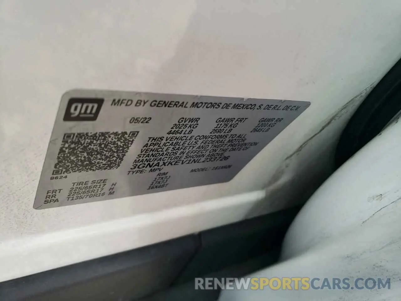 13 Photograph of a damaged car 3GNAXKEV1NL233726 CHEVROLET EQUINOX 2022