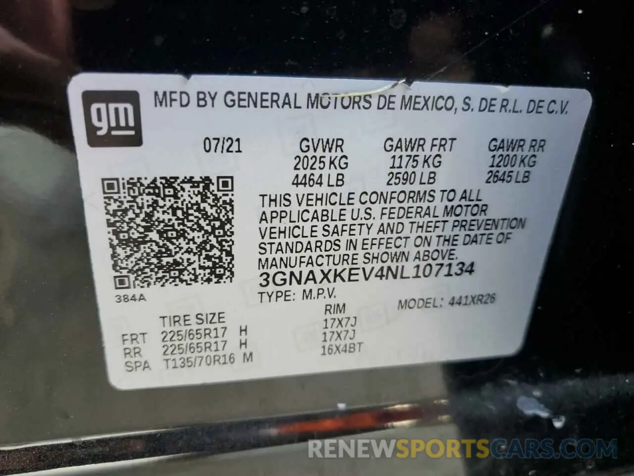 15 Photograph of a damaged car 3GNAXKEV4NL107134 CHEVROLET EQUINOX 2022