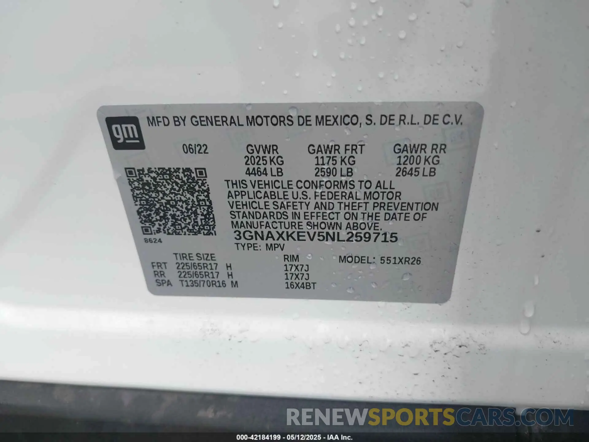 9 Photograph of a damaged car 3GNAXKEV5NL259715 CHEVROLET EQUINOX 2022