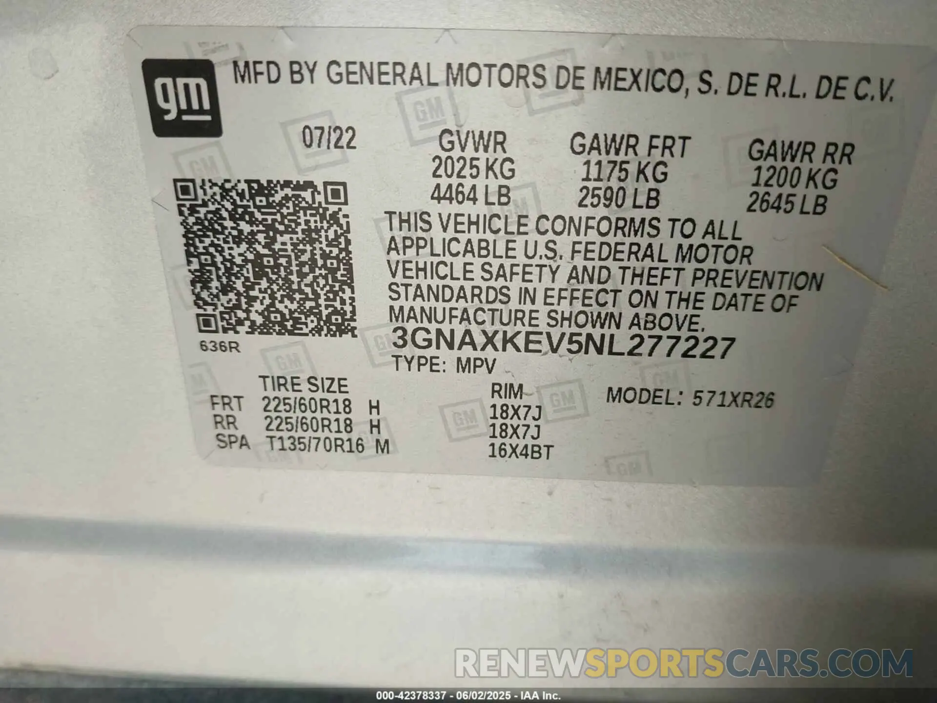 9 Фотография поврежденного автомобиля 3GNAXKEV5NL277227 CHEVROLET EQUINOX 2022
