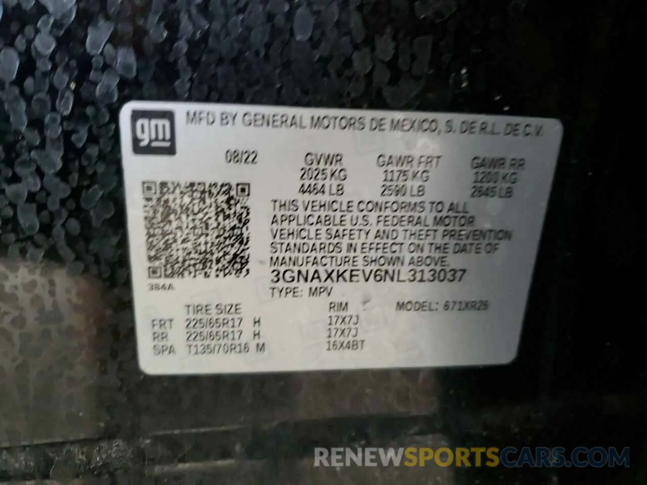 14 Photograph of a damaged car 3GNAXKEV6NL313037 CHEVROLET EQUINOX 2022