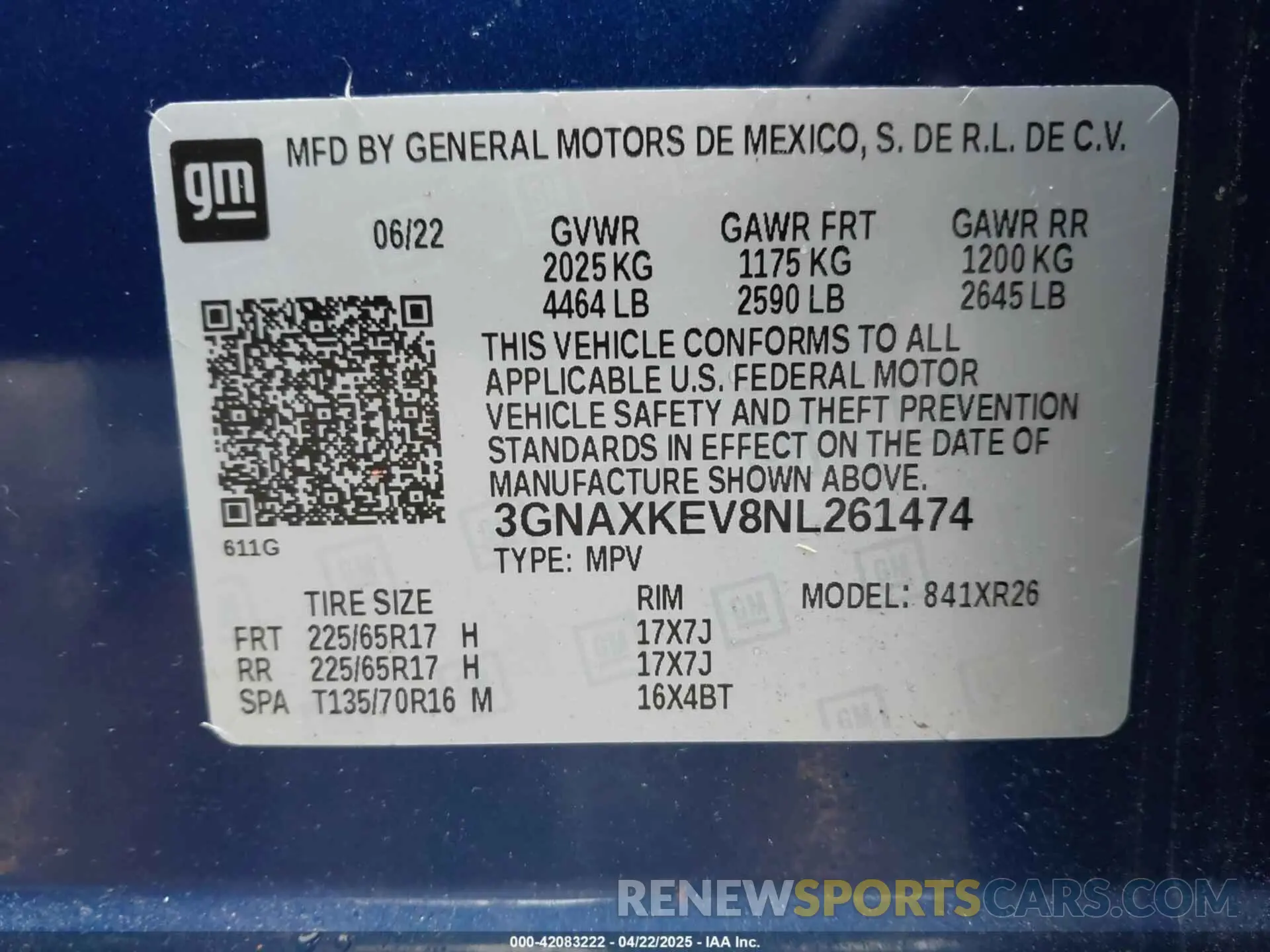9 Photograph of a damaged car 3GNAXKEV8NL261474 CHEVROLET EQUINOX 2022