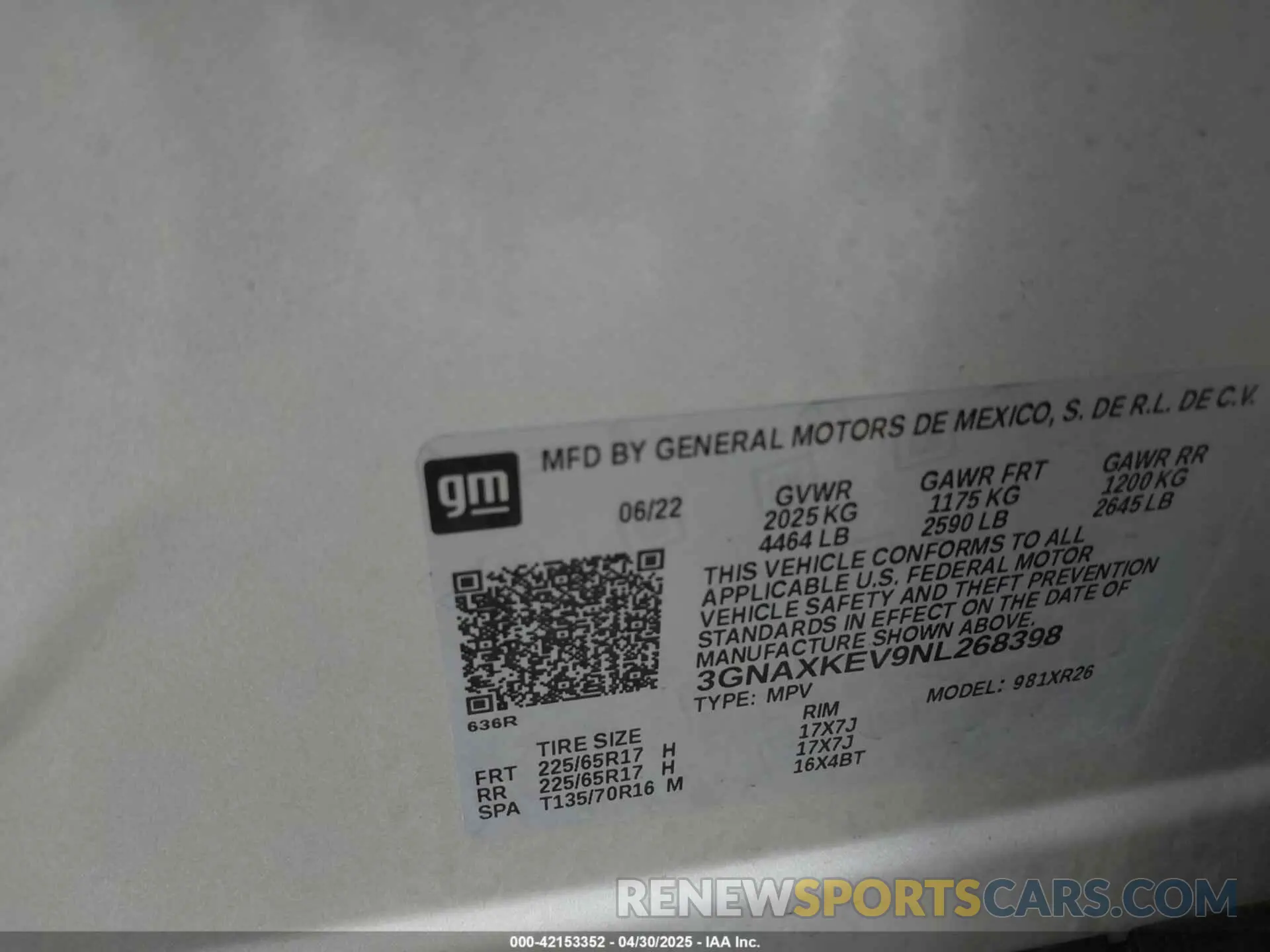 9 Фотография поврежденного автомобиля 3GNAXKEV9NL268398 CHEVROLET EQUINOX 2022