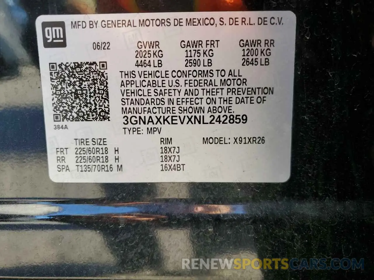 13 Photograph of a damaged car 3GNAXKEVXNL242859 CHEVROLET EQUINOX 2022