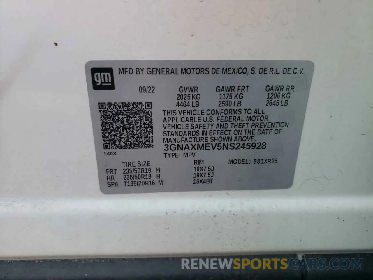 14 Фотография поврежденного автомобиля 3GNAXMEV5NS245928 CHEVROLET EQUINOX 2022