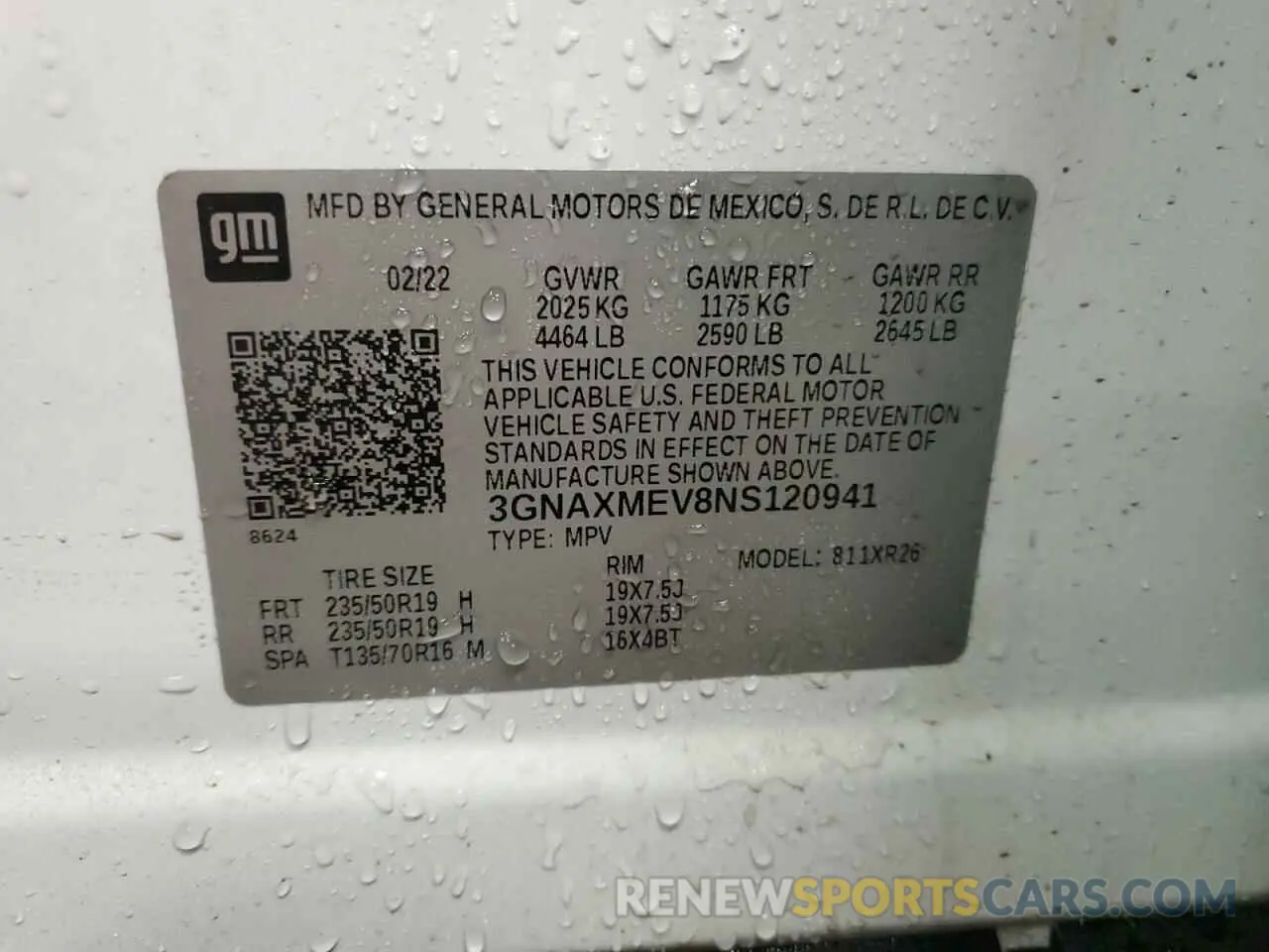 14 Photograph of a damaged car 3GNAXMEV8NS120941 CHEVROLET EQUINOX 2022