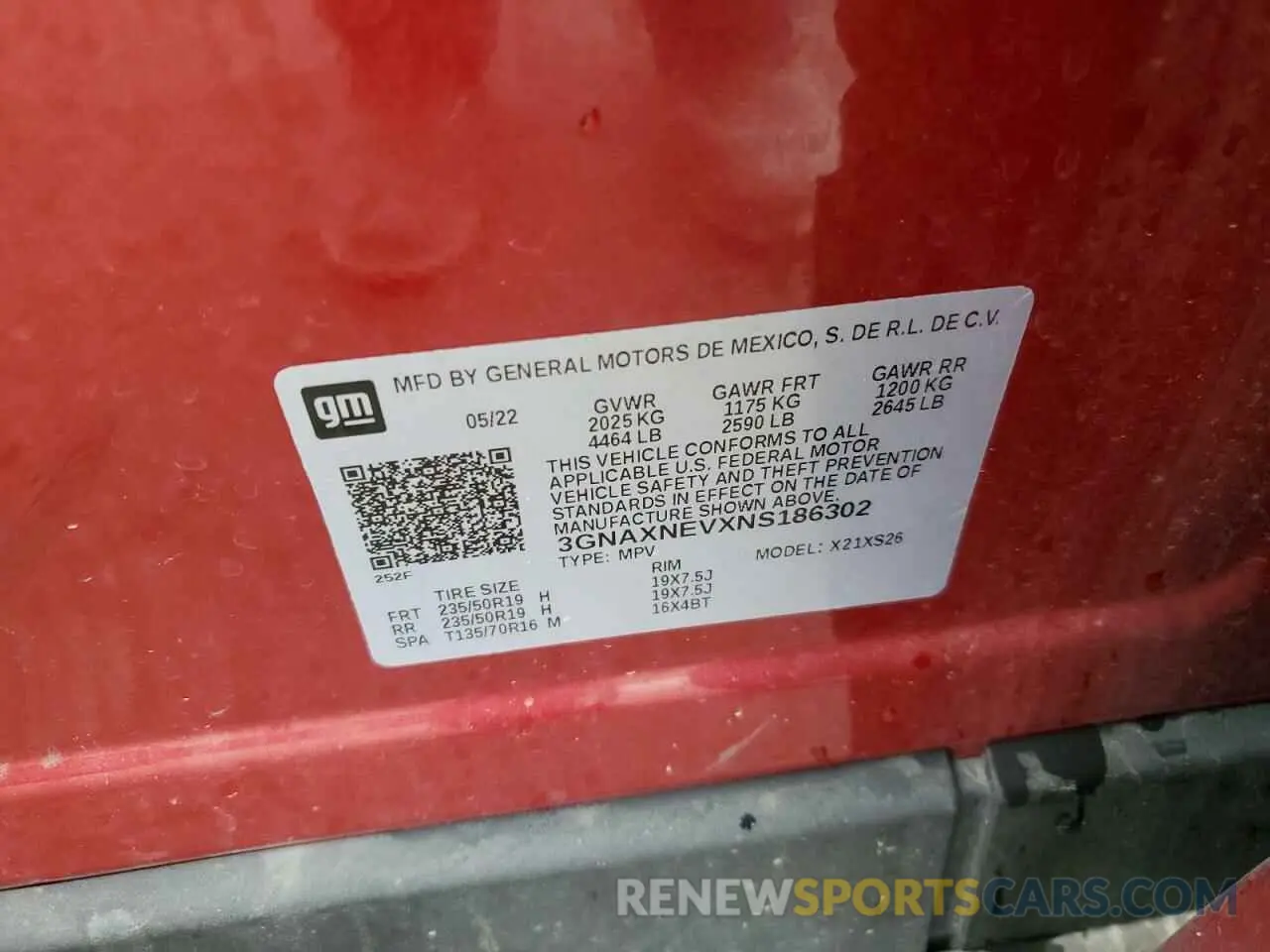 15 Photograph of a damaged car 3GNAXNEVXNS186302 CHEVROLET EQUINOX 2022