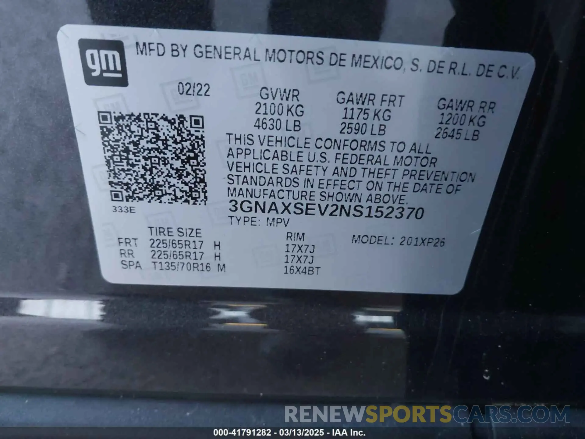 9 Photograph of a damaged car 3GNAXSEV2NS152370 CHEVROLET EQUINOX 2022