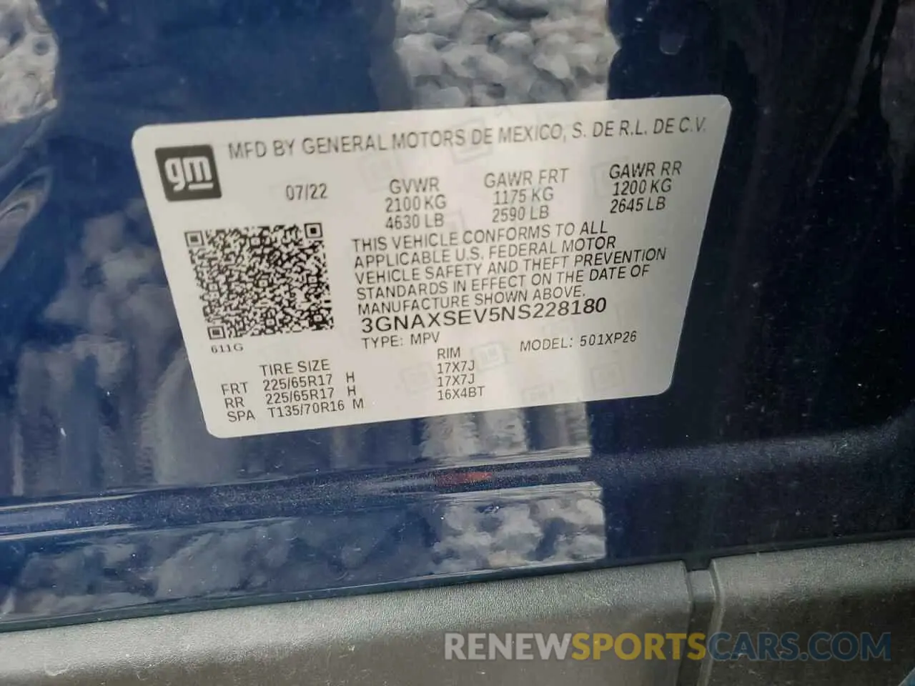 13 Photograph of a damaged car 3GNAXSEV5NS228180 CHEVROLET EQUINOX 2022