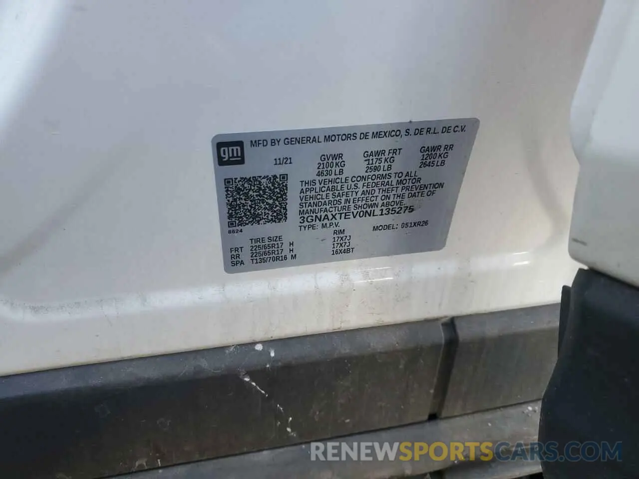 13 Photograph of a damaged car 3GNAXTEV0NL135275 CHEVROLET EQUINOX 2022
