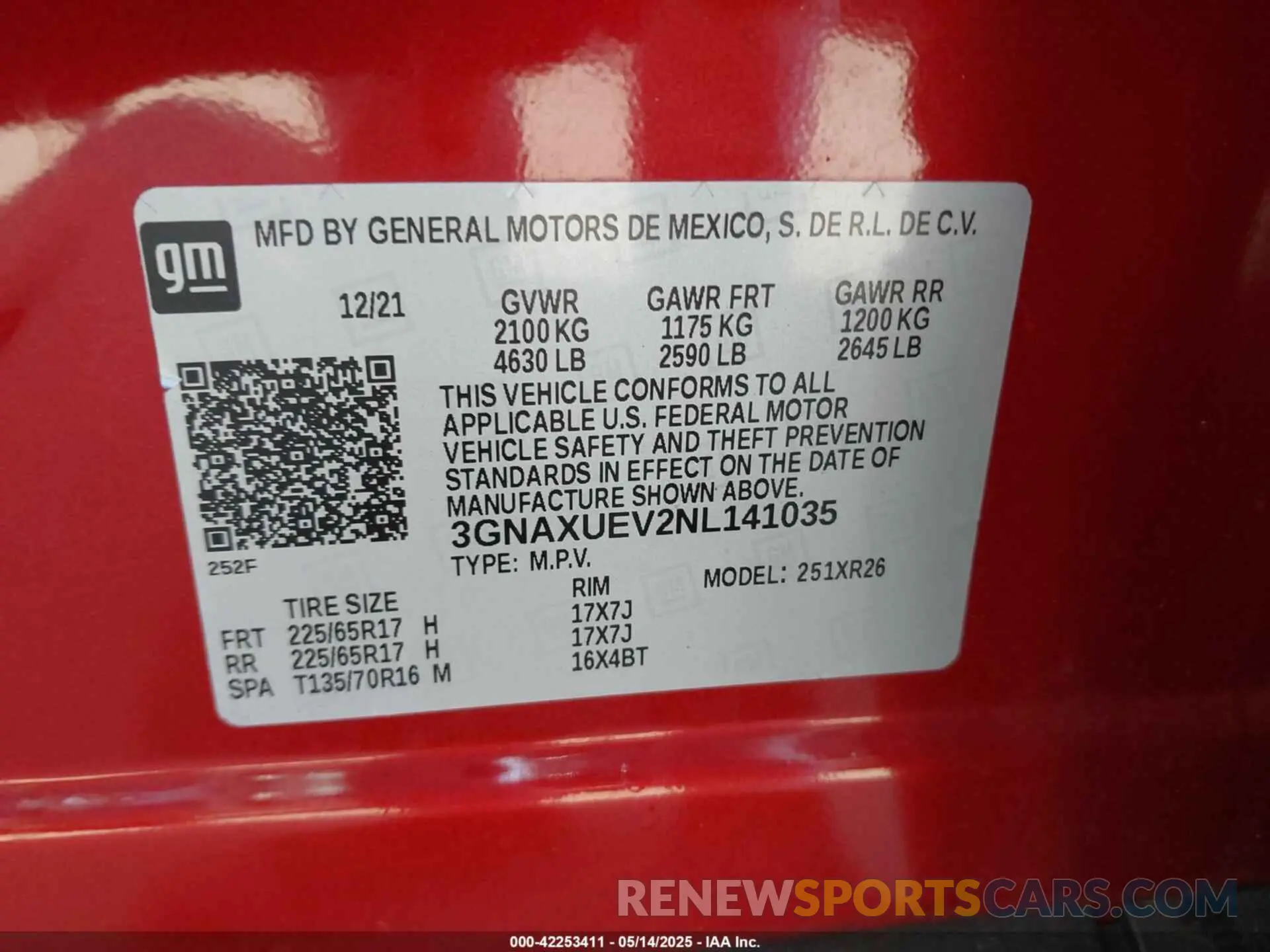 9 Photograph of a damaged car 3GNAXUEV2NL141035 CHEVROLET EQUINOX 2022