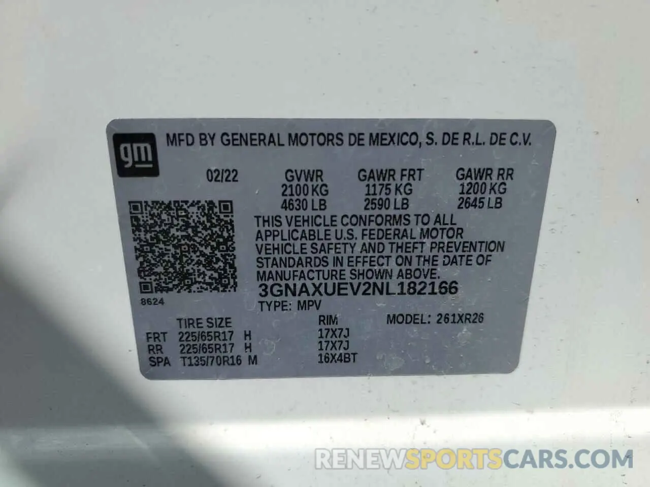 13 Photograph of a damaged car 3GNAXUEV2NL182166 CHEVROLET EQUINOX 2022