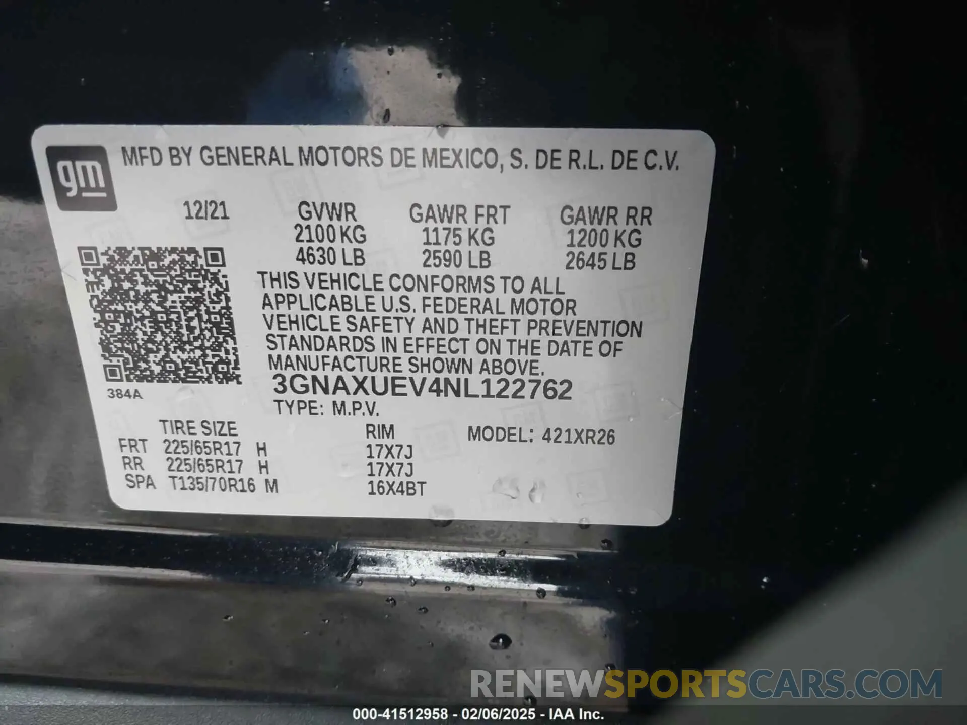 9 Photograph of a damaged car 3GNAXUEV4NL122762 CHEVROLET EQUINOX 2022