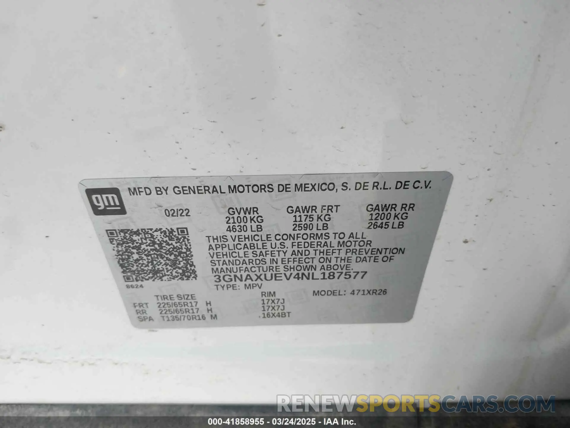 9 Photograph of a damaged car 3GNAXUEV4NL187577 CHEVROLET EQUINOX 2022