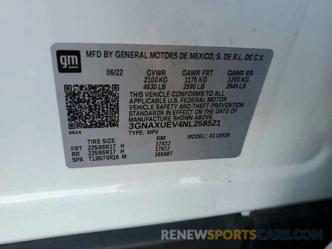 13 Фотография поврежденного автомобиля 3GNAXUEV4NL258521 CHEVROLET EQUINOX 2022