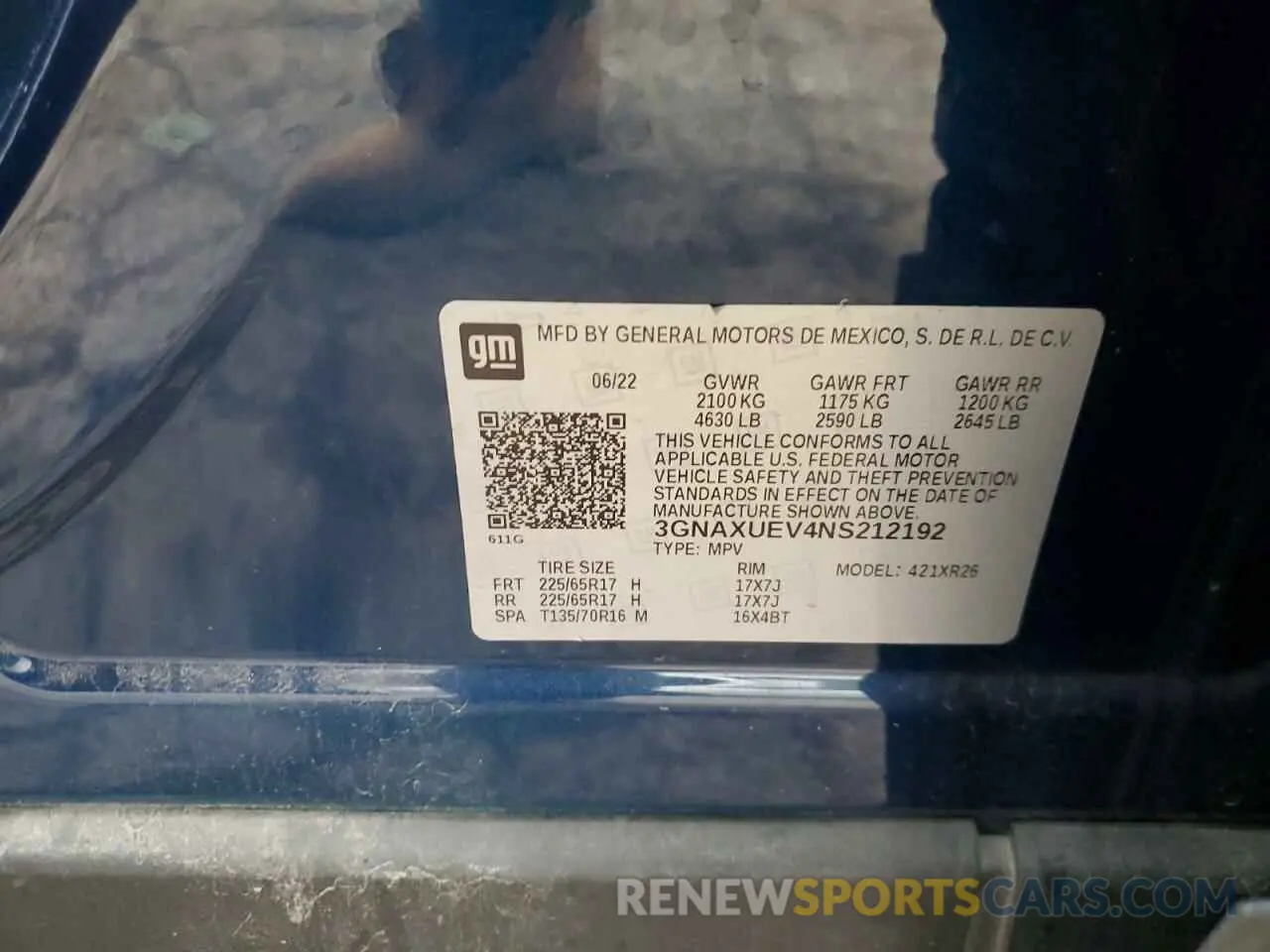 15 Photograph of a damaged car 3GNAXUEV4NS212192 CHEVROLET EQUINOX 2022