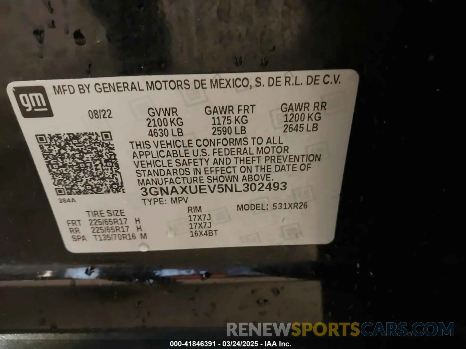 9 Фотография поврежденного автомобиля 3GNAXUEV5NL302493 CHEVROLET EQUINOX 2022