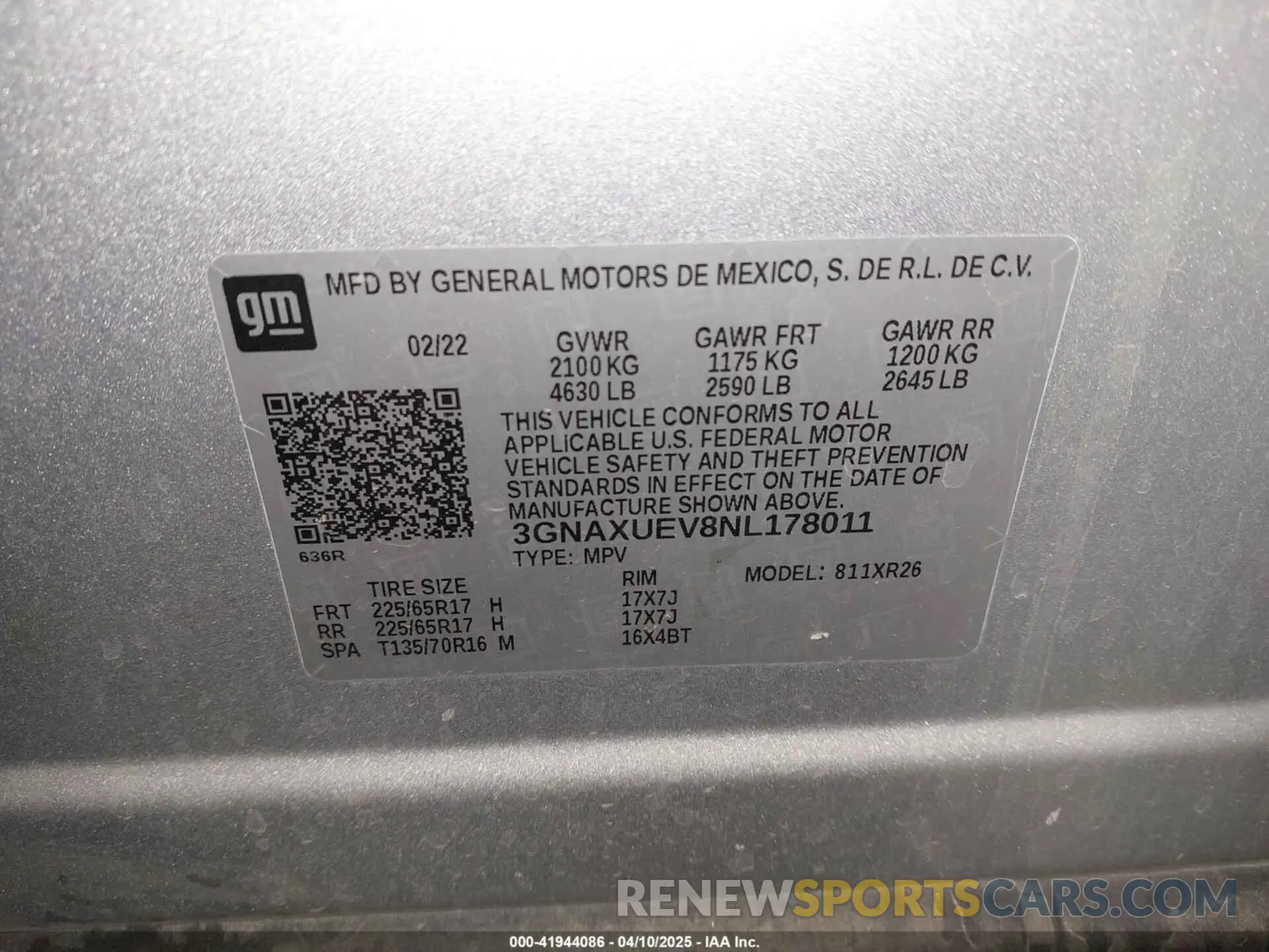 9 Photograph of a damaged car 3GNAXUEV8NL178011 CHEVROLET EQUINOX 2022