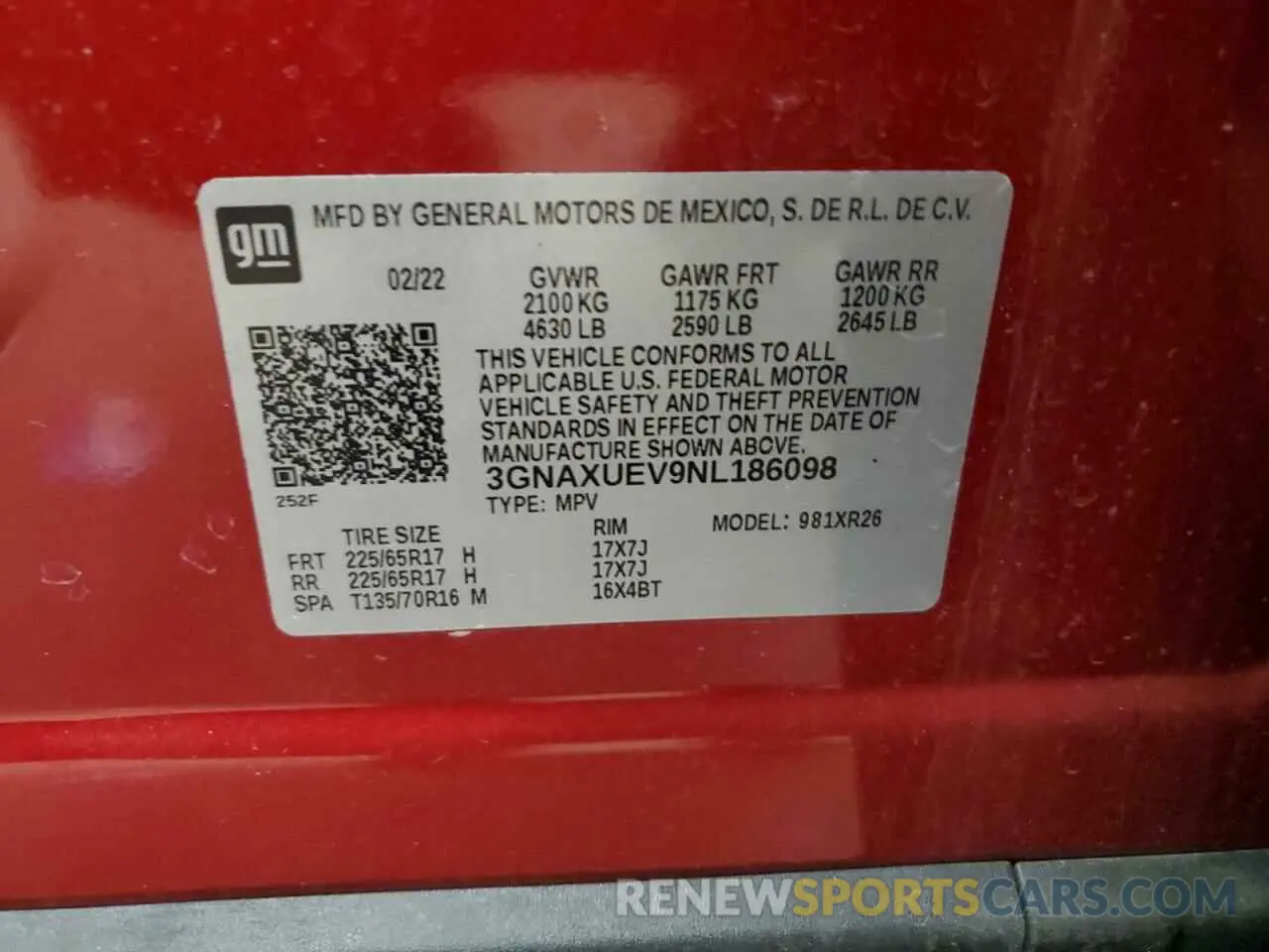 13 Фотография поврежденного автомобиля 3GNAXUEV9NL186098 CHEVROLET EQUINOX 2022
