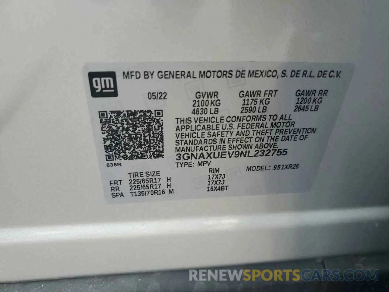 13 Фотография поврежденного автомобиля 3GNAXUEV9NL232755 CHEVROLET EQUINOX 2022