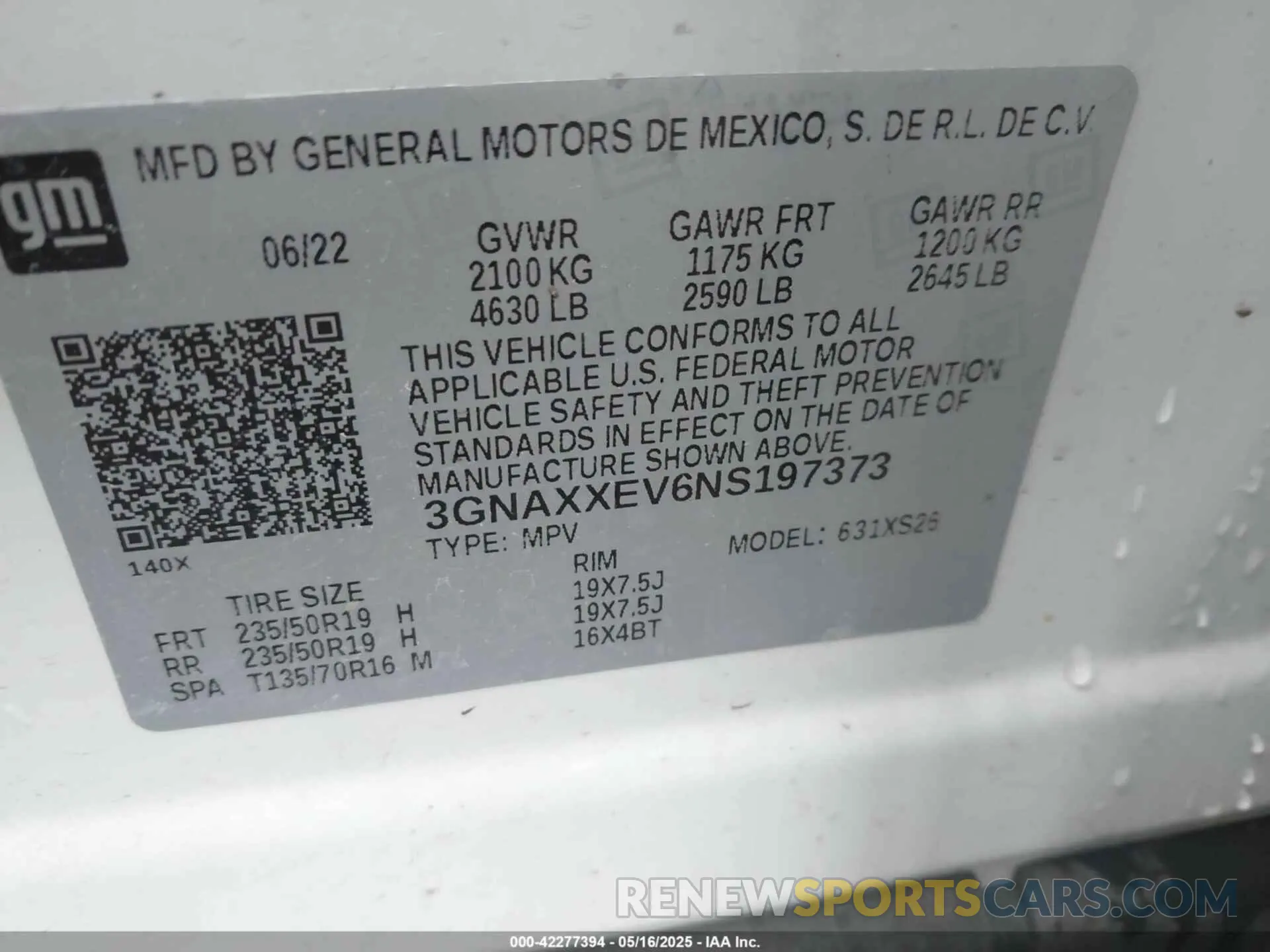 9 Фотография поврежденного автомобиля 3GNAXXEV6NS197373 CHEVROLET EQUINOX 2022