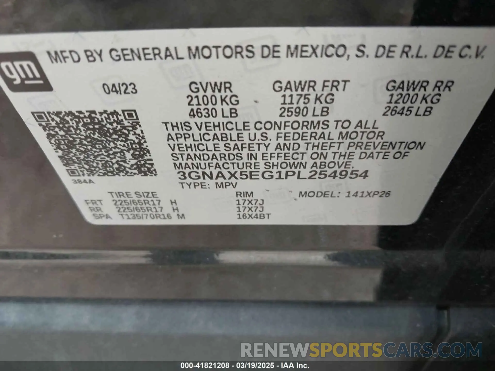 9 Photograph of a damaged car 3GNAX5EG1PL254954 CHEVROLET EQUINOX 2023