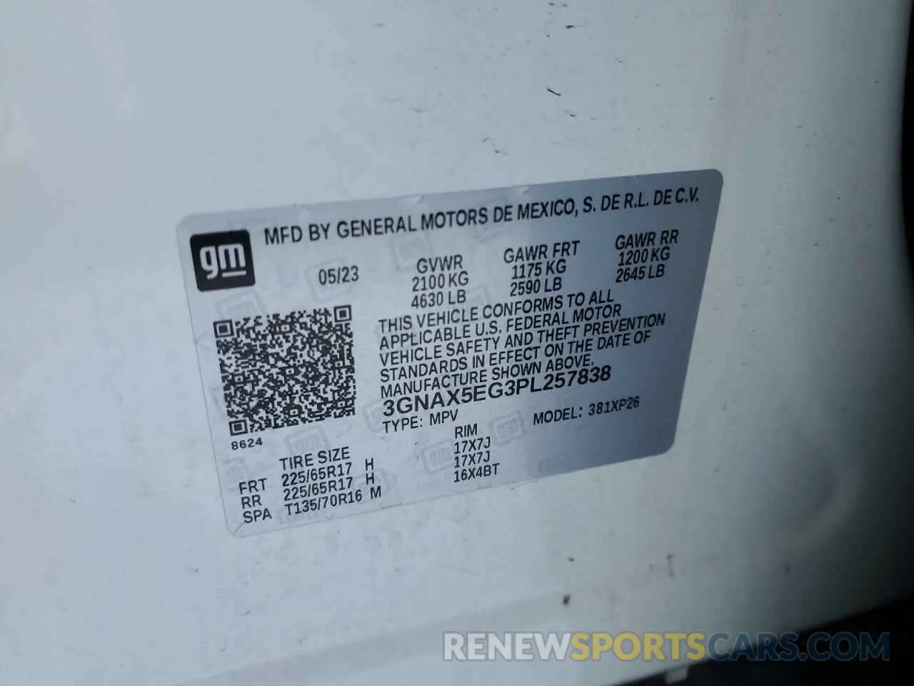 13 Фотография поврежденного автомобиля 3GNAX5EG3PL257838 CHEVROLET EQUINOX 2023