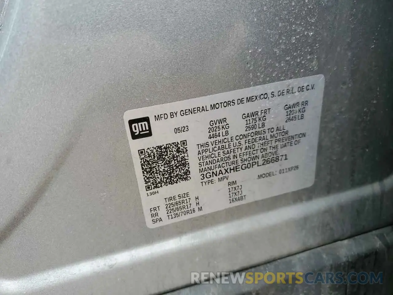 13 Photograph of a damaged car 3GNAXHEG0PL266871 CHEVROLET EQUINOX 2023