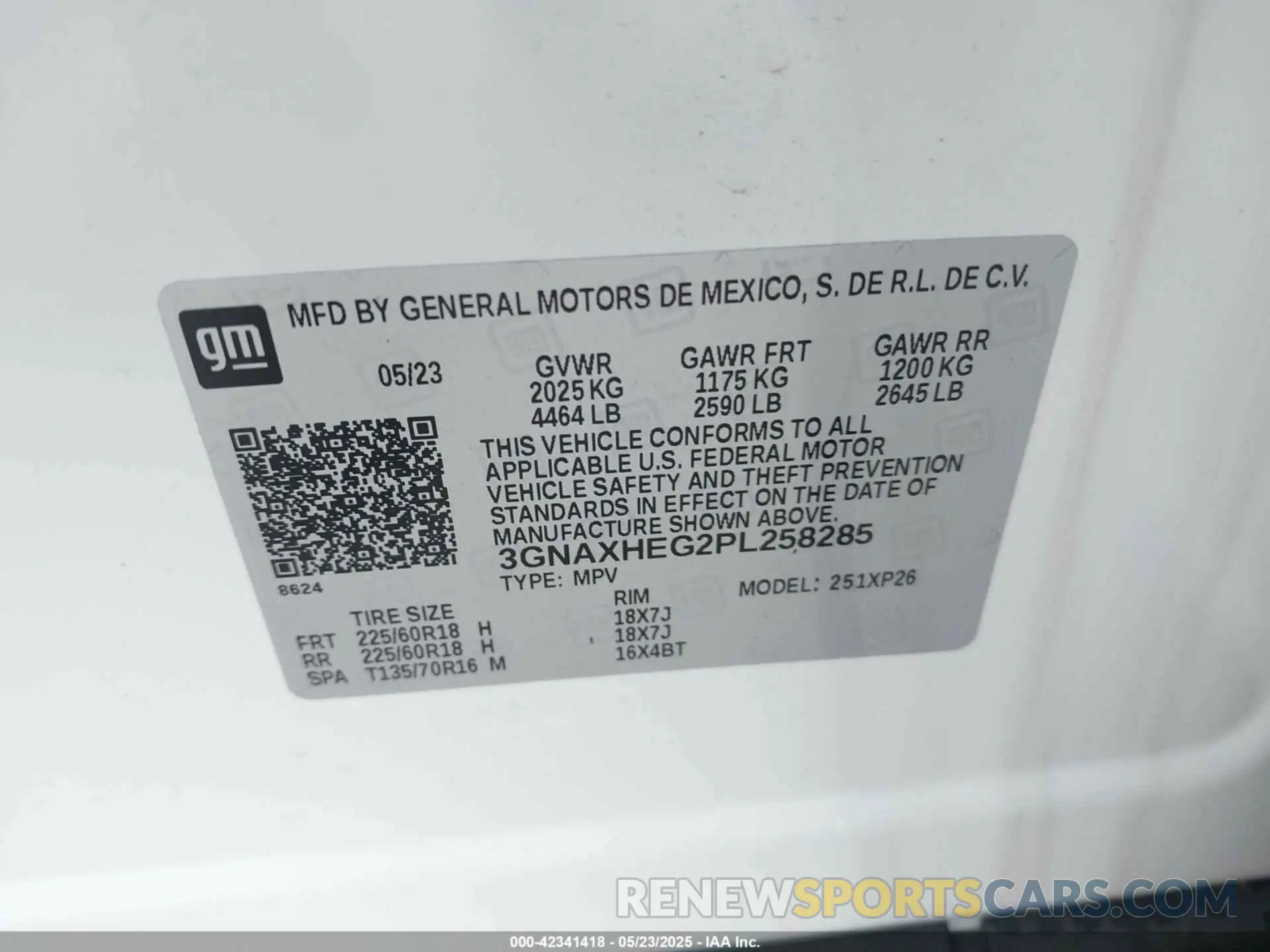 9 Фотография поврежденного автомобиля 3GNAXHEG2PL258285 CHEVROLET EQUINOX 2023