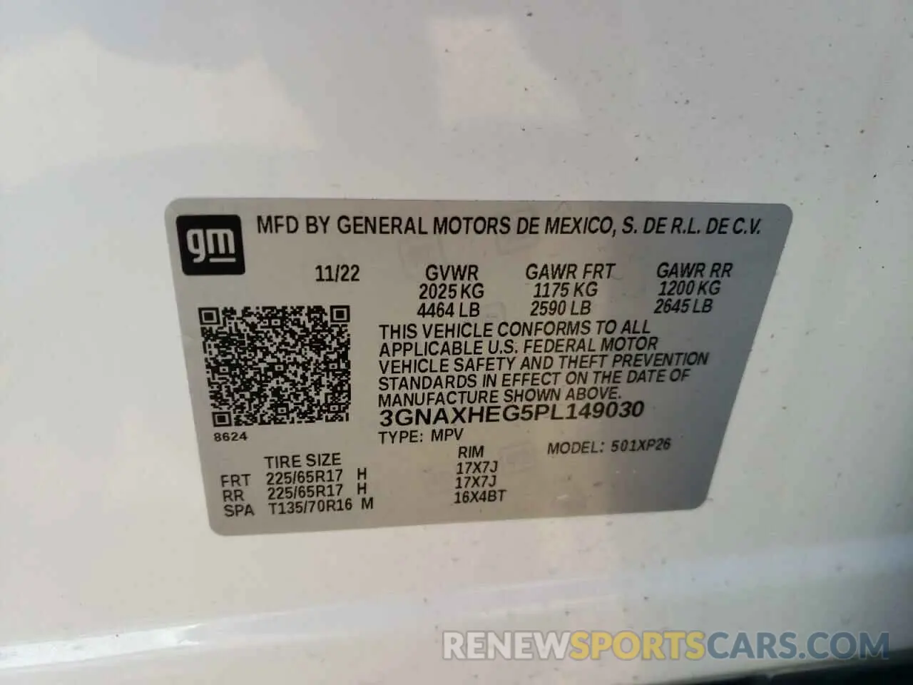 15 Фотография поврежденного автомобиля 3GNAXHEG5PL149030 CHEVROLET EQUINOX 2023