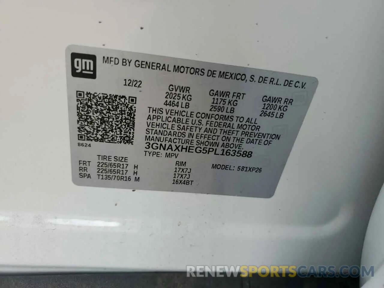 13 Photograph of a damaged car 3GNAXHEG5PL163588 CHEVROLET EQUINOX 2023