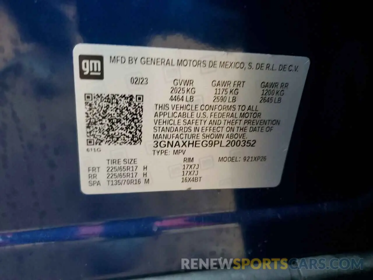 13 Photograph of a damaged car 3GNAXHEG9PL200352 CHEVROLET EQUINOX 2023