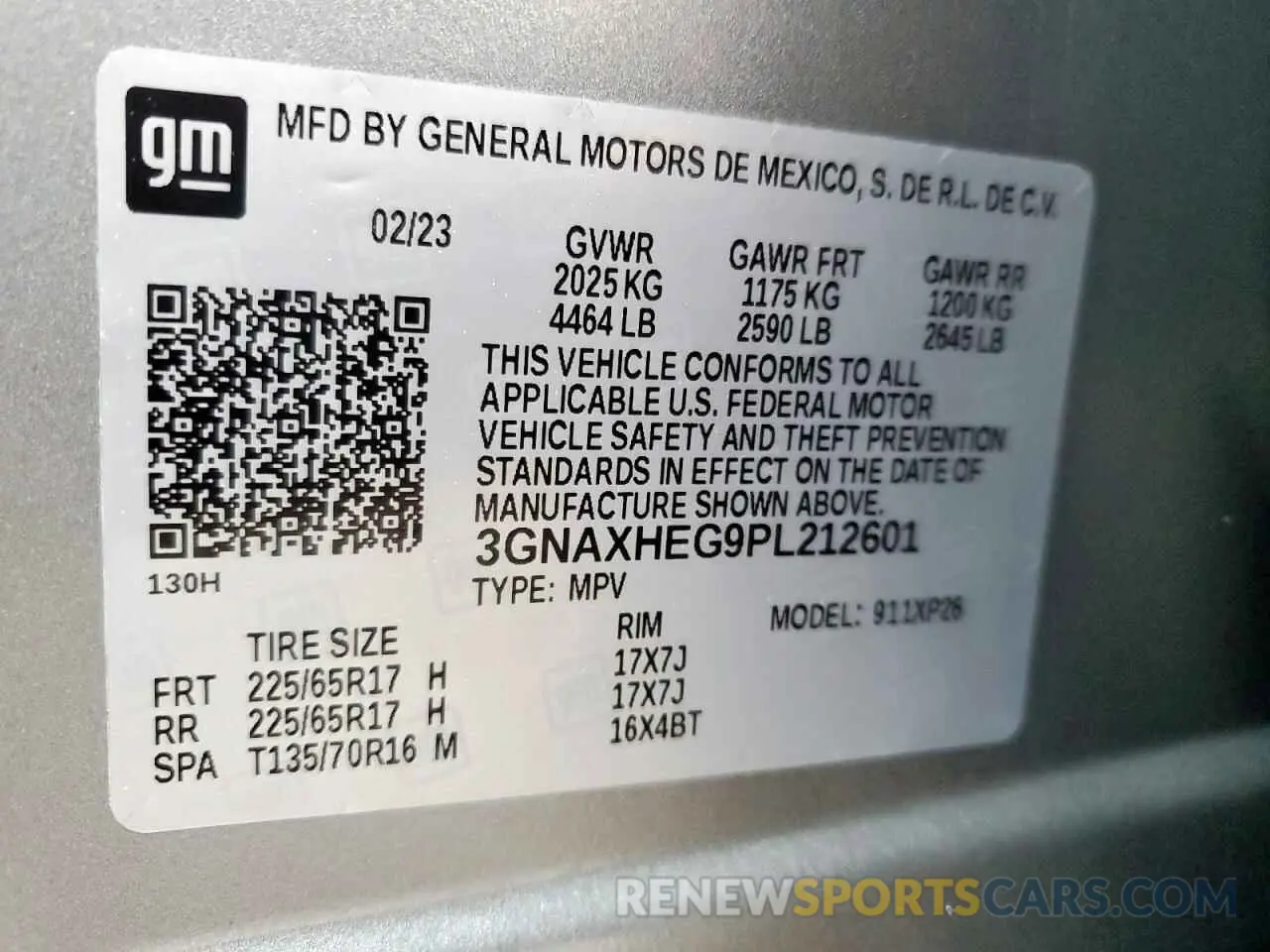 13 Фотография поврежденного автомобиля 3GNAXHEG9PL212601 CHEVROLET EQUINOX 2023