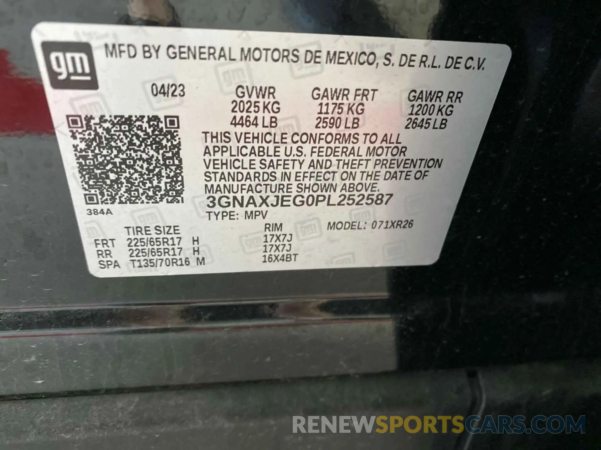 25 Photograph of a damaged car 3GNAXJEG0PL252587 CHEVROLET EQUINOX 2023