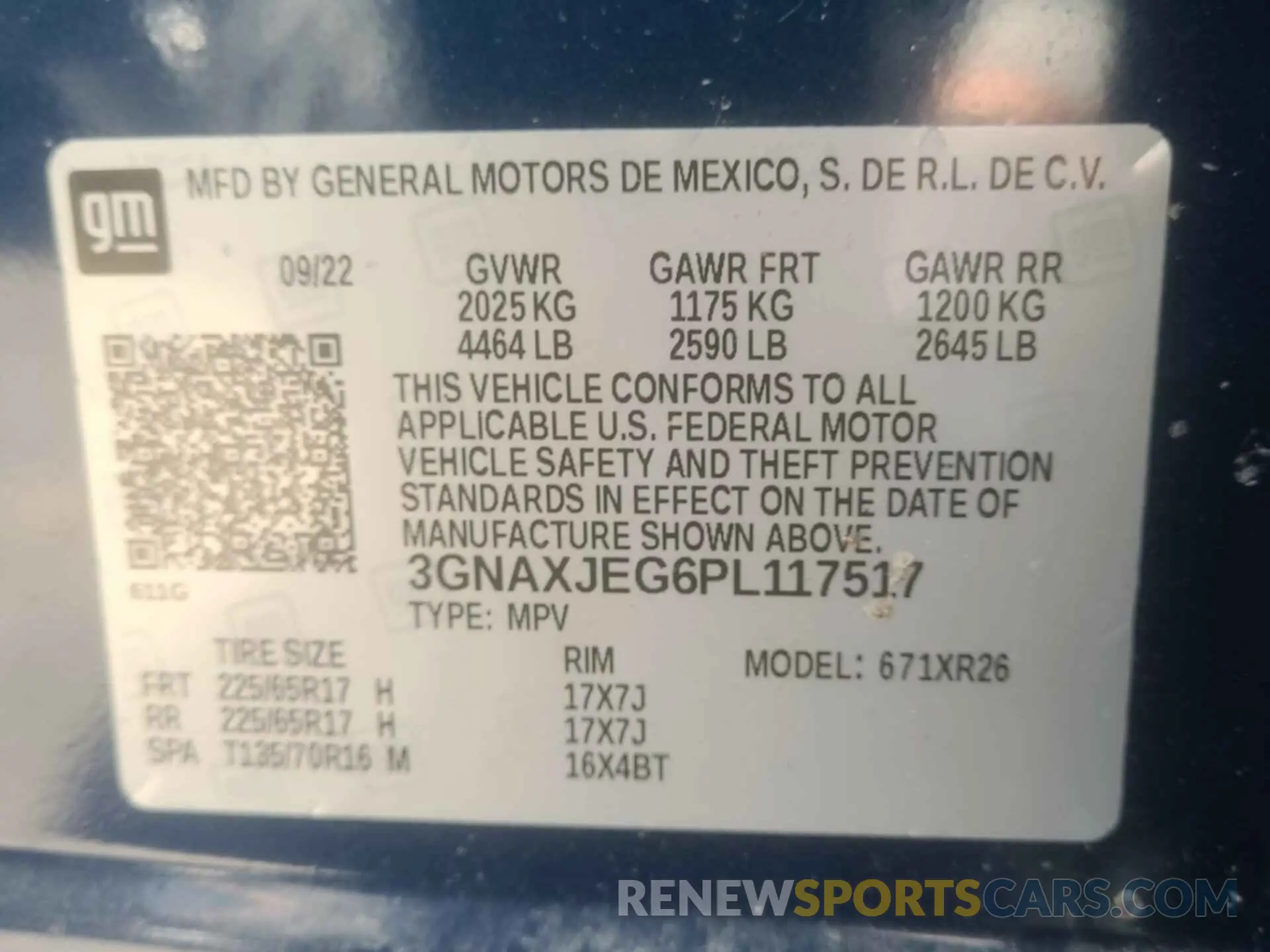 17 Фотография поврежденного автомобиля 3GNAXJEG6PL117517 CHEVROLET EQUINOX 2023